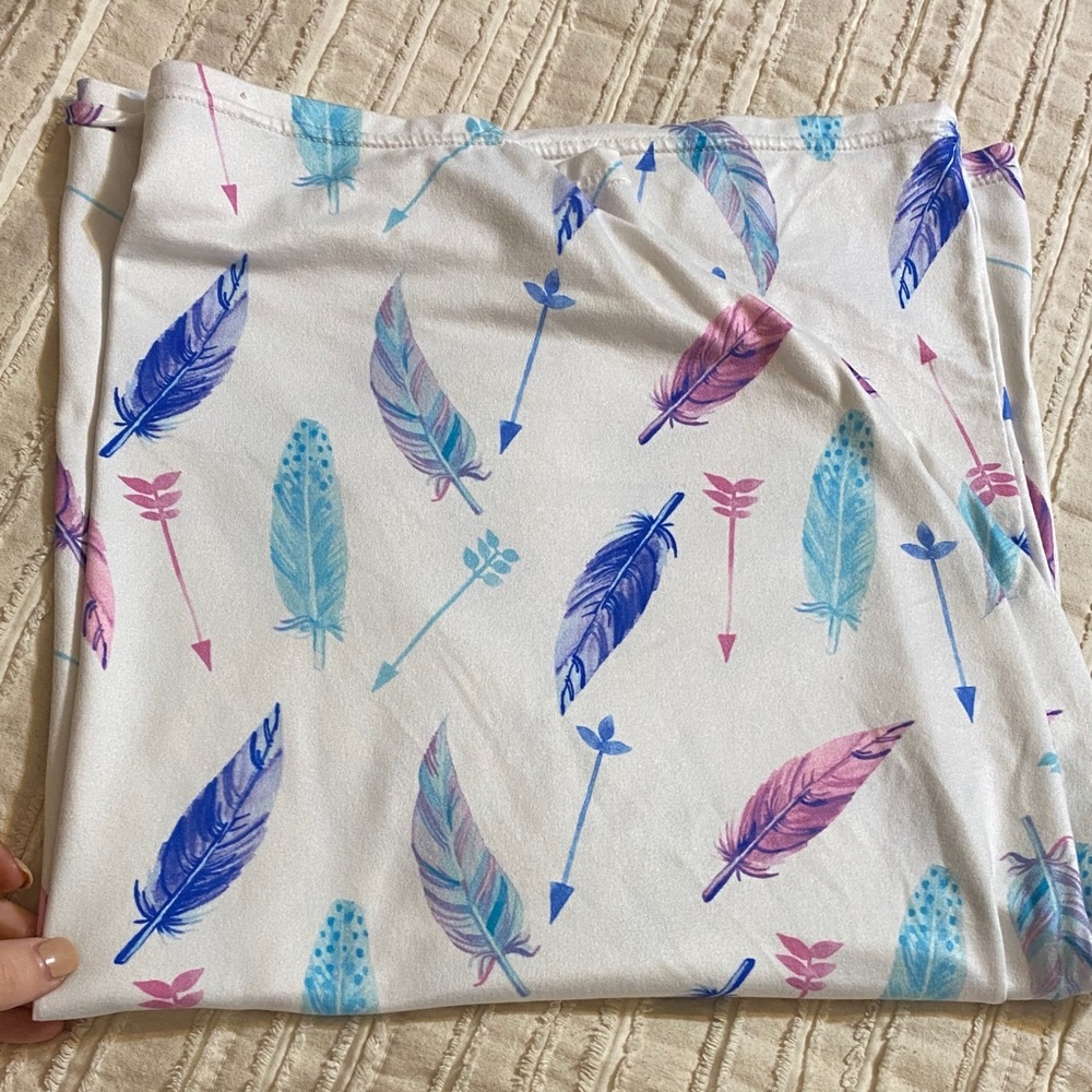 Feather Print Skirt - Multicolor